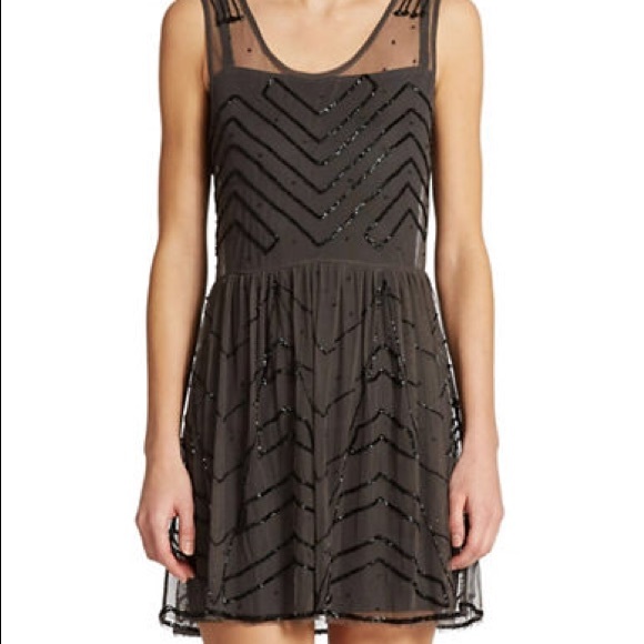 Free People | Dresses | Free People Black Beaded Slip | Poshmark